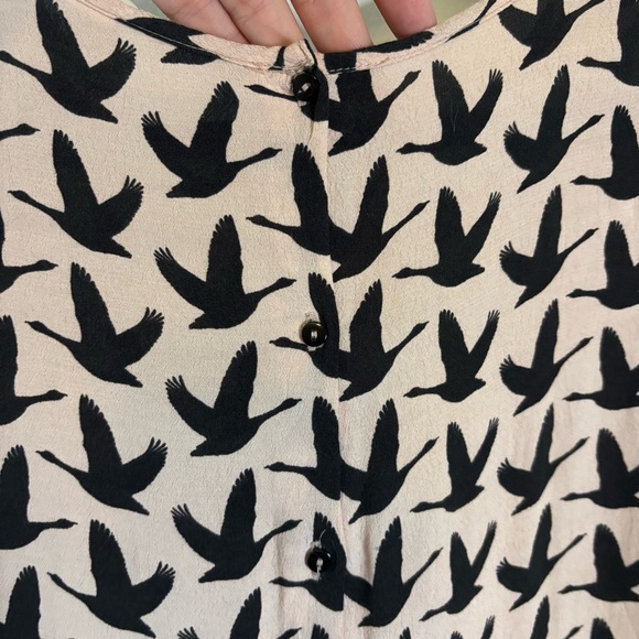 H&M Beige Pink Long Sleeve Blouse Size 10 - Picture 10 of 12